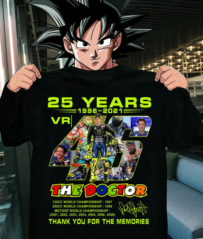 25 Years 1996 2021 Valentino Rossi The Doctor Thank You For The Memories Signature t-shirt shirt
