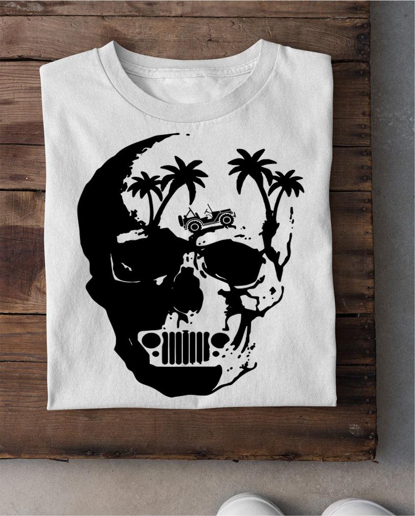 Official Jeep skull palm tree t-shirt shirt