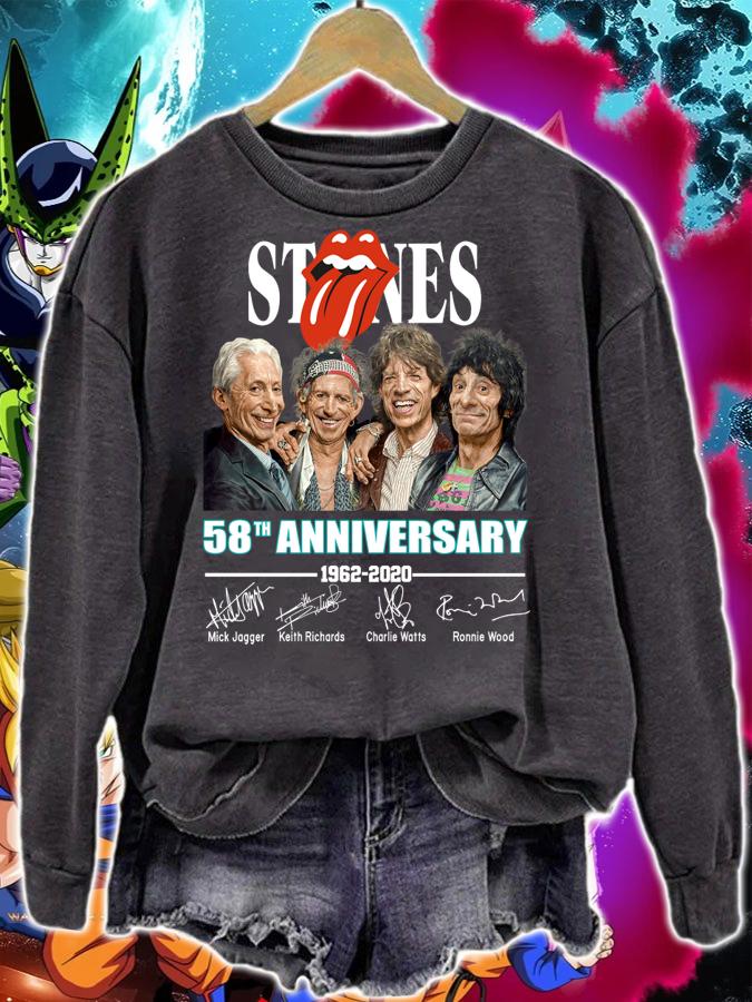 Stones Logo 58th anniversary 1962-2020 signatures t-shirt sweatshirt