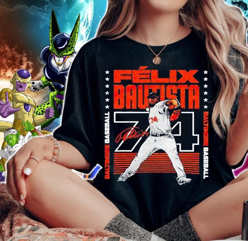 Felix Bautista Baltimore Orioles player name signature t-shirt woman shirt