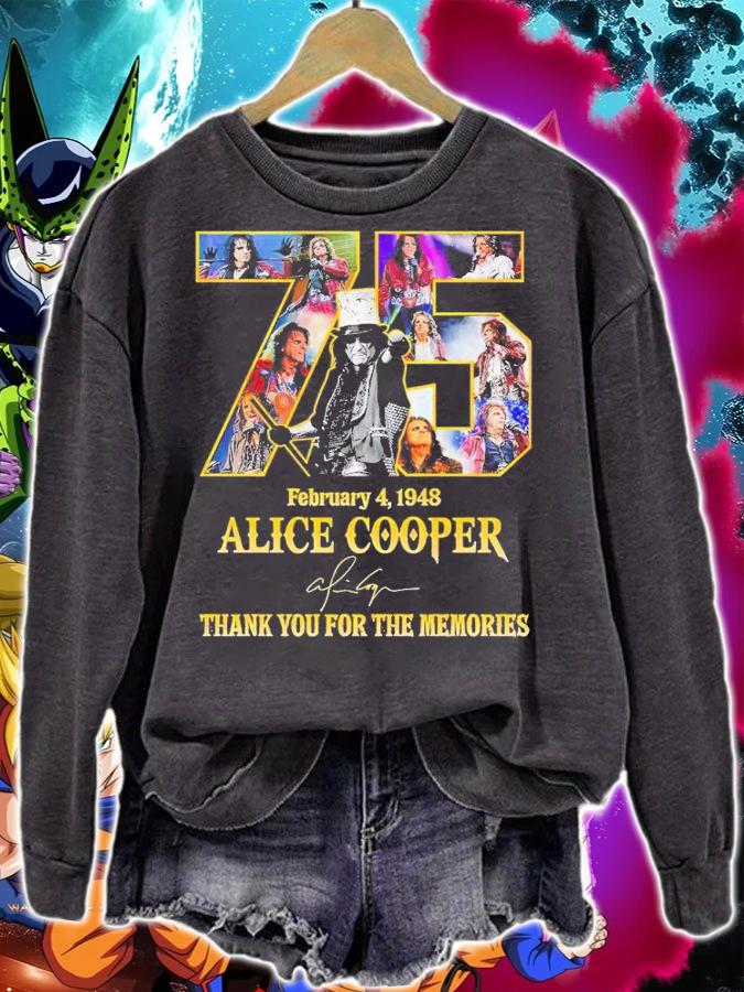 75 February 4 1948 Alice Cooper thank you for the memories shirt t-shirt sweatshirt