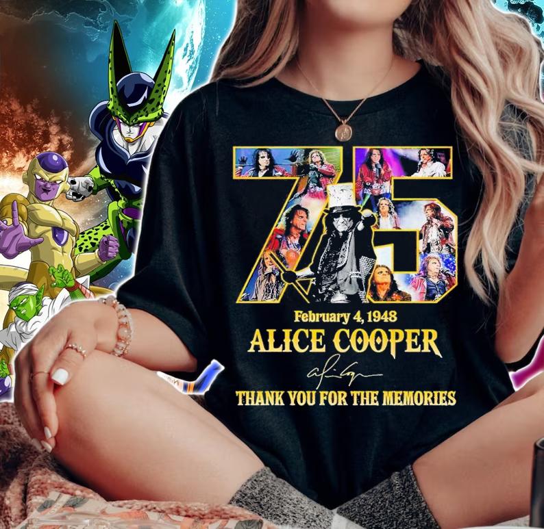 75 February 4 1948 Alice Cooper thank you for the memories shirt t-shirt woman shirt