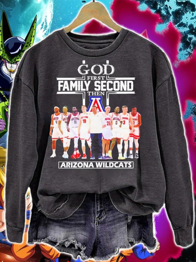 God first family second then Arizona Wildcats shirt t-shirt sweatshirt