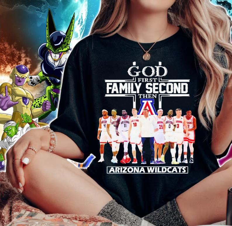 God first family second then Arizona Wildcats shirt t-shirt woman shirt