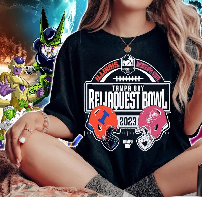 Illinois Fighting Illini vs. Mississippi State Bulldogs 2023 ReliaQuest Bowl Matchup shirt t-shirt woman shirt