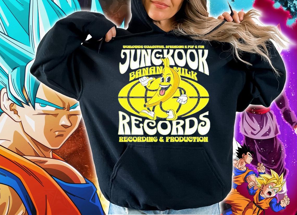 Jungkook BTS Banana Milk Records T-Shirt t-shirt hoodie