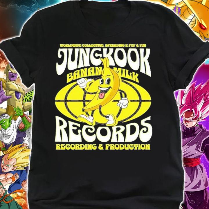Jungkook BTS Banana Milk Records T-Shirt t-shirt shirt