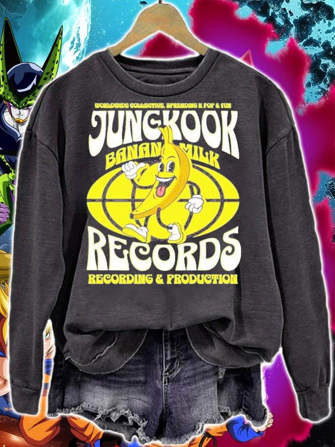 Jungkook BTS Banana Milk Records T-Shirt t-shirt sweatshirt