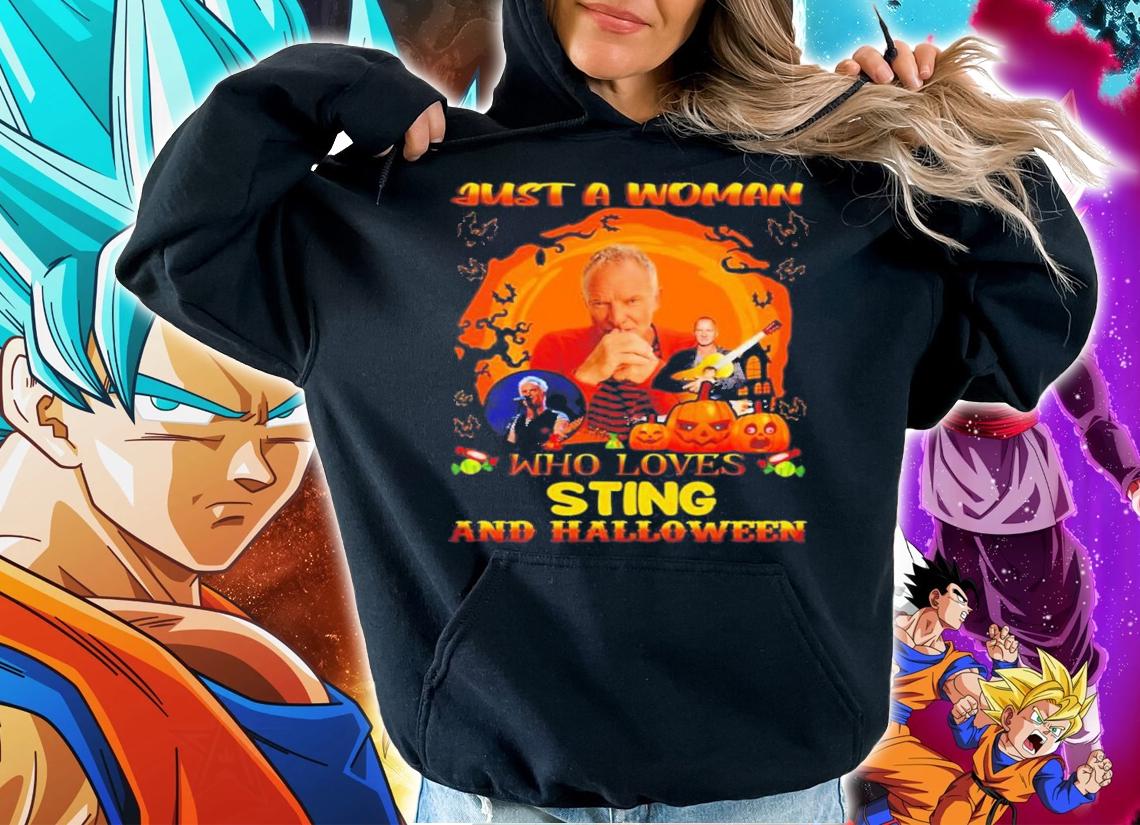 Just A Woman Who Loves Sting And Halloween Shirt t-shirt hoodie