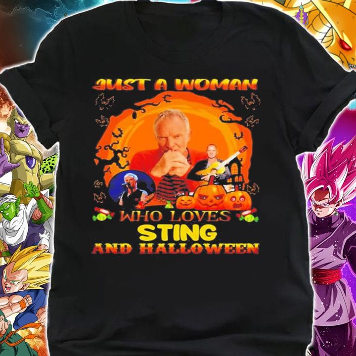 Just A Woman Who Loves Sting And Halloween Shirt t-shirt shirt