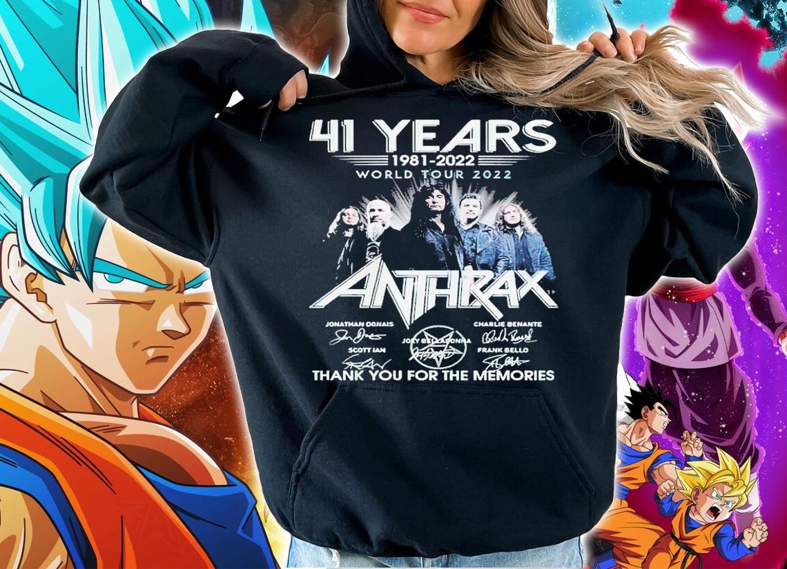 41 Years 1981-2022 World Tour 2022 Anthrax Band Signatures Thank You For The Memories t-shirt hoodie