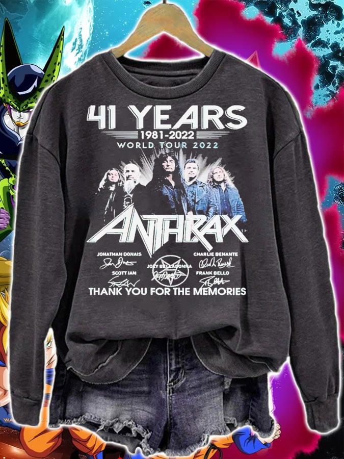 41 Years 1981-2022 World Tour 2022 Anthrax Band Signatures Thank You For The Memories t-shirt sweatshirt