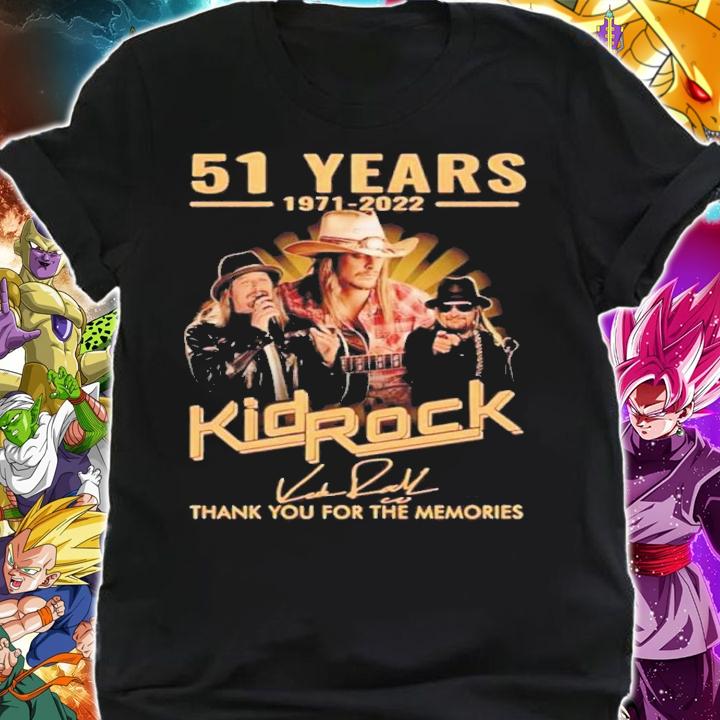 51 Years 1971-2022 Kid Rock Signatures Thank You For The Memories t-shirt shirt