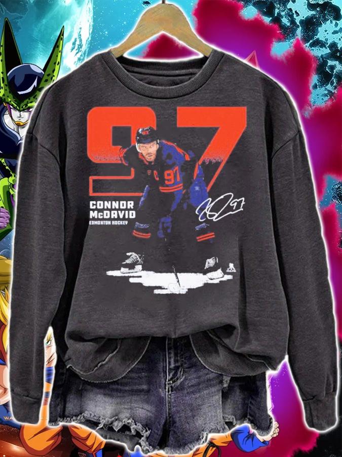 Connor McDavid Edmonton Outline Hockey Signatures Shirt t-shirt sweatshirt