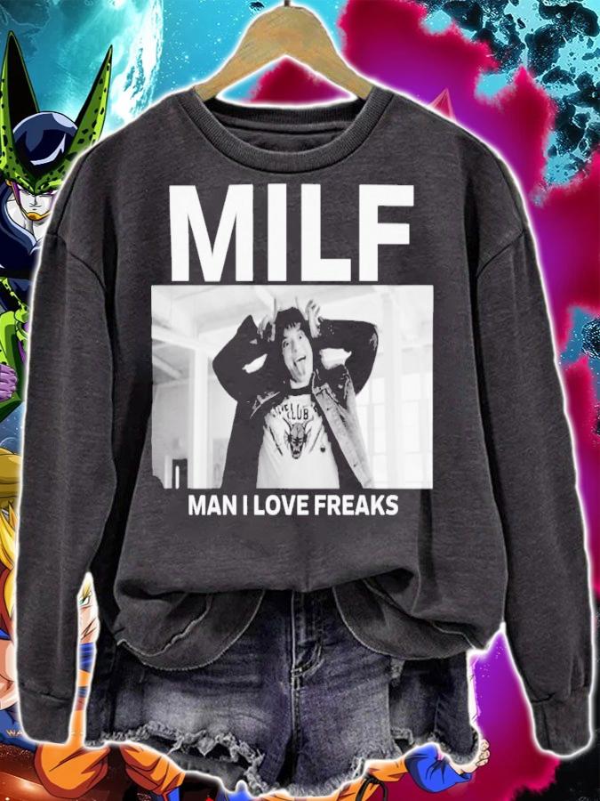 Stranger Things' Eddie Munson Milf Man I Love Freaks T-Shirt t-shirt sweatshirt