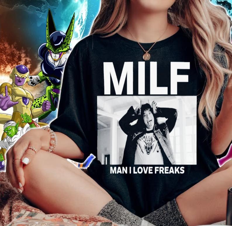 Stranger Things' Eddie Munson Milf Man I Love Freaks T-Shirt t-shirt woman shirt