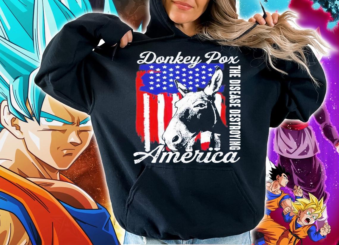 Donkey Pox The Disease Destroying America Retro US Flag T-Shirt t-shirt hoodie