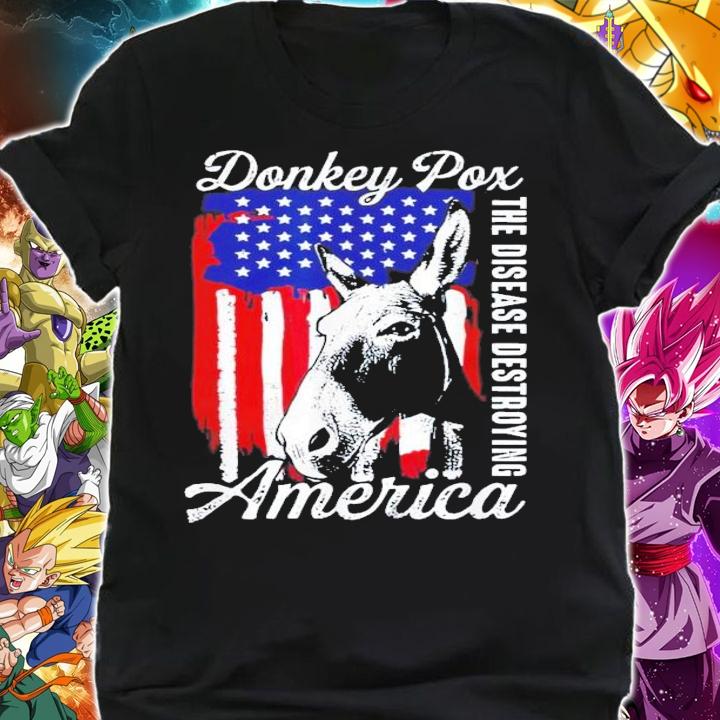 Donkey Pox The Disease Destroying America Retro US Flag T-Shirt t-shirt shirt