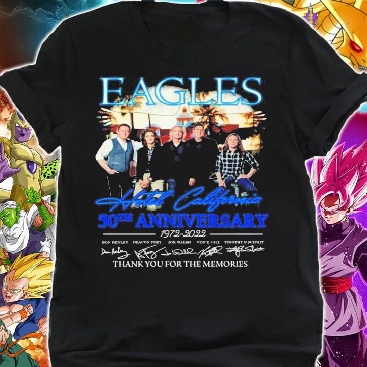 Eagles Hotel California 50th Anniversary 1972-2022 Signatures Thank You For The Memories T-Shirt t-shirt shirt