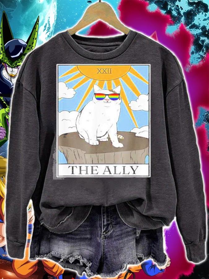 Gay Pride Pride Sunglasses Ally Cat Tarot Card T-Shirt t-shirt sweatshirt