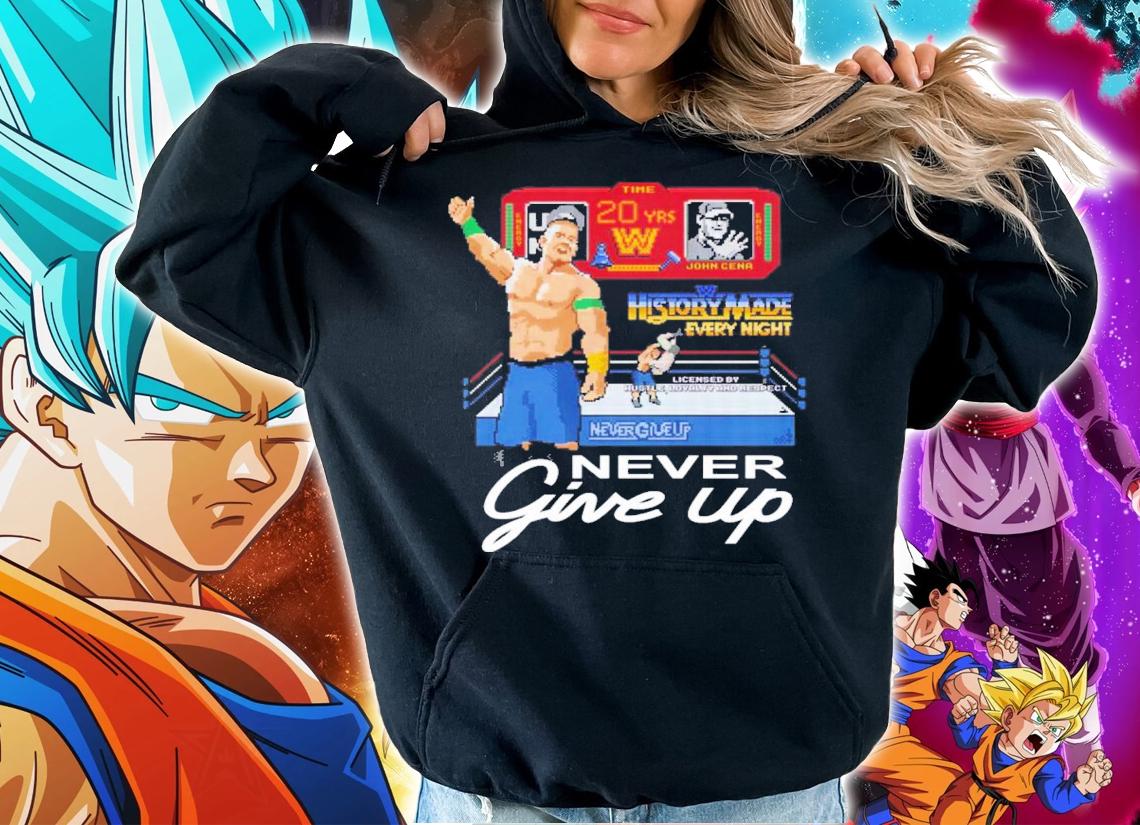 John Cena WWE 20 Years Never Give Up t-shirt hoodie