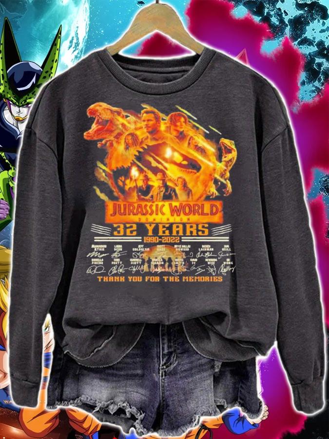 Jurassic World 32 Years 1990-2022 Signatures Thank You For The Memories Shirt t-shirt sweatshirt
