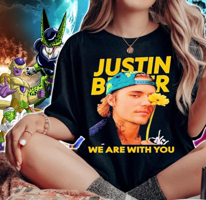 Justin Bieber We Are With You T-Shirt t-shirt woman shirt