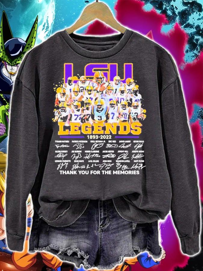 LSU Tigers Legends Team 1893-2022 Signatures Thank You For The Memories Shirt t-shirt sweatshirt