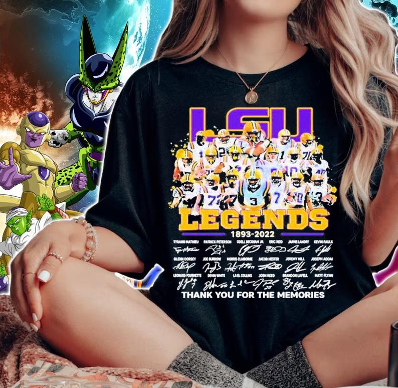 LSU Tigers Legends Team 1893-2022 Signatures Thank You For The Memories Shirt t-shirt woman shirt