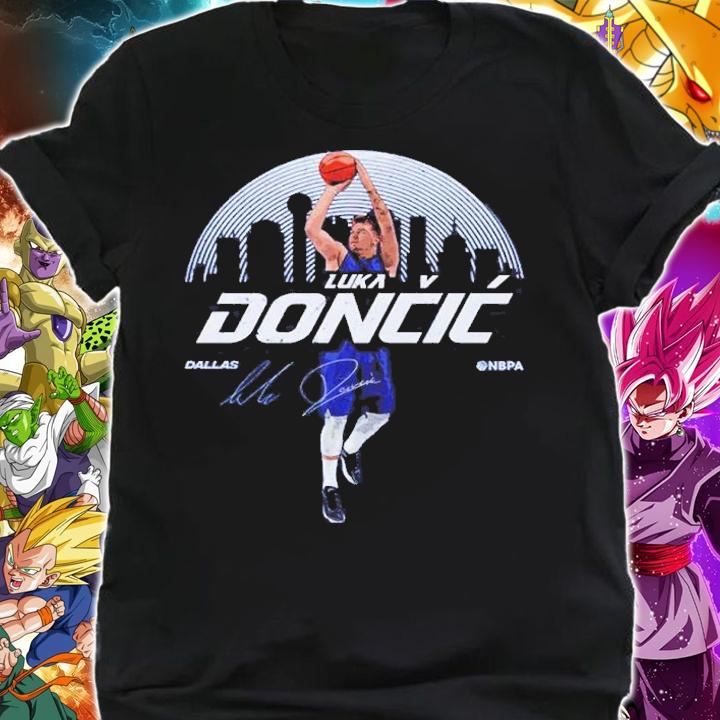 Luka Doncic Dallas Skyline Basketball Signature Shirt t-shirt shirt