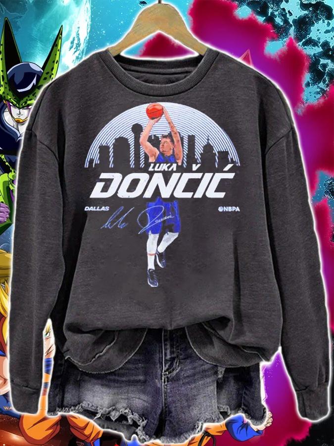 Luka Doncic Dallas Skyline Basketball Signature Shirt t-shirt sweatshirt