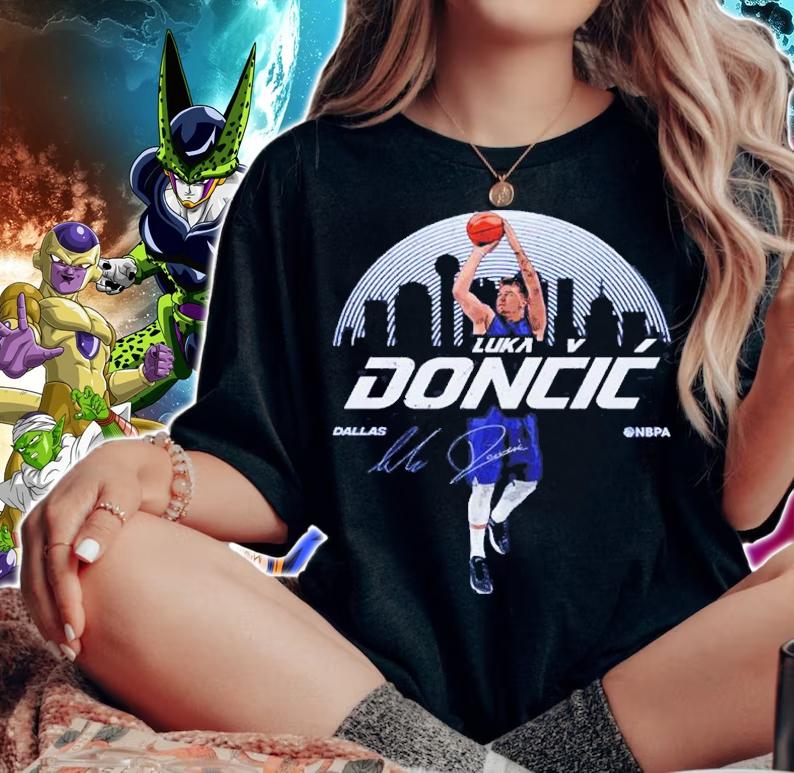 Luka Doncic Dallas Skyline Basketball Signature Shirt t-shirt woman shirt