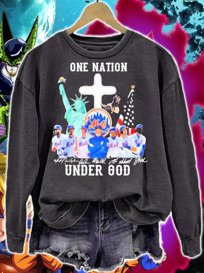 One Nation Under God New York Mets 2022 Signatures T-Shirt t-shirt sweatshirt