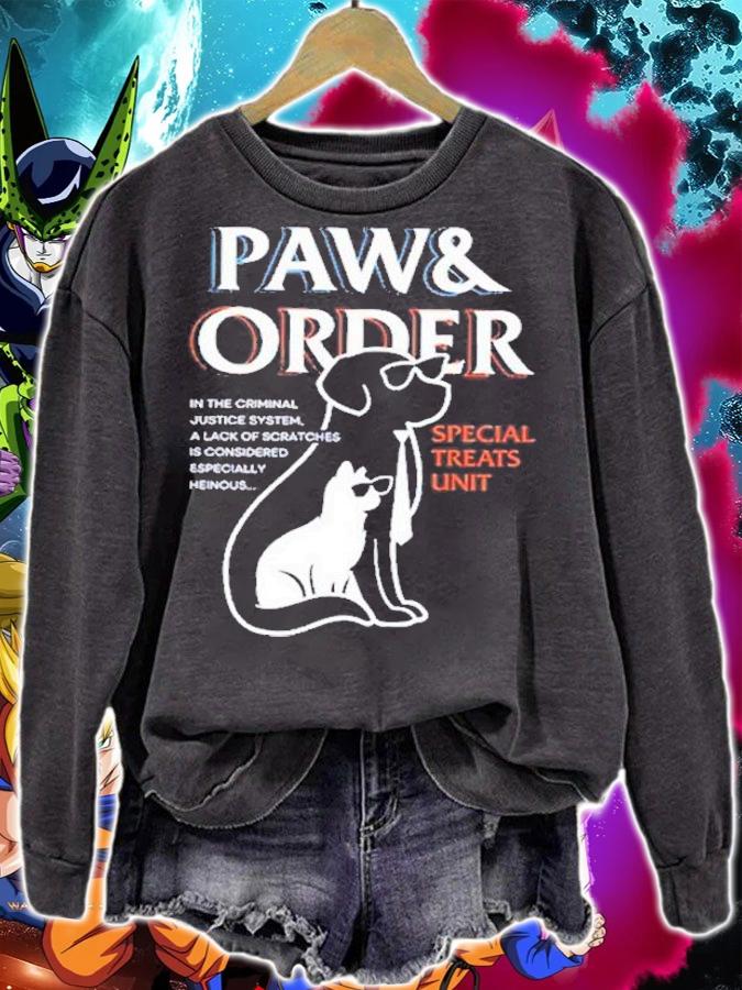 Paw And Order Special Feline Unit Pets Training Dog And Cat T-Shirt t-shirt sweatshirt
