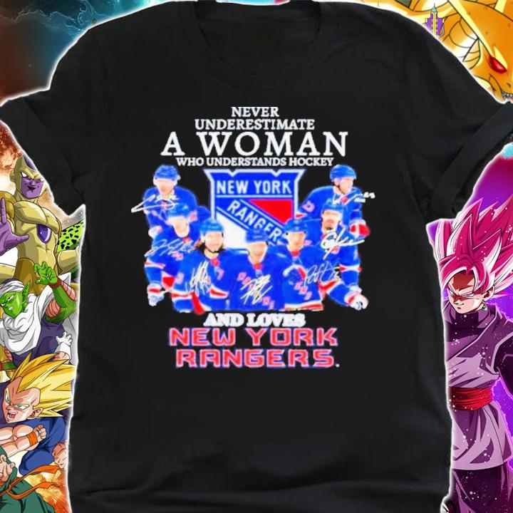 Never Underestimate A Woman Who Understands Hockey And Lives New York Rangers Signatures t-shirt shirt