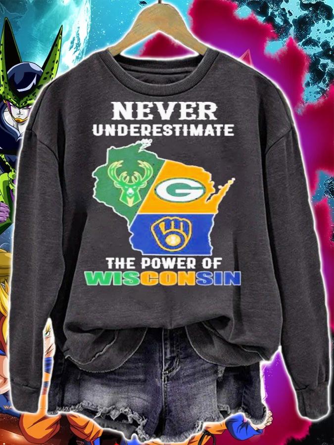 Never Underestimate The Power Of Wisconsin Team Sport 2022 Shirt t-shirt sweatshirt