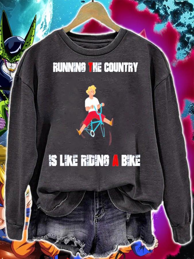 Running The Country Is Like Riding A Bike Biden Meme T-Shirt t-shirt sweatshirt
