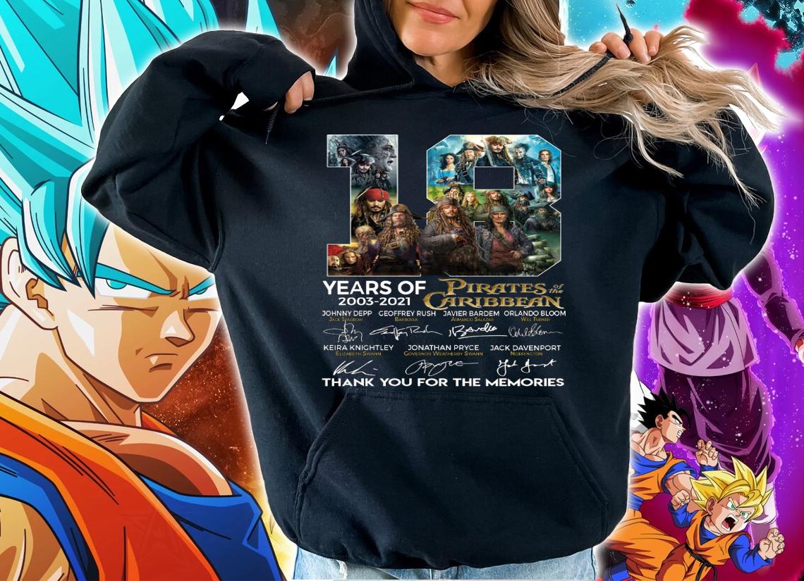 18 Years Of 2003-2021 Pirates Of The Caribbean Signatures t-shirt hoodie
