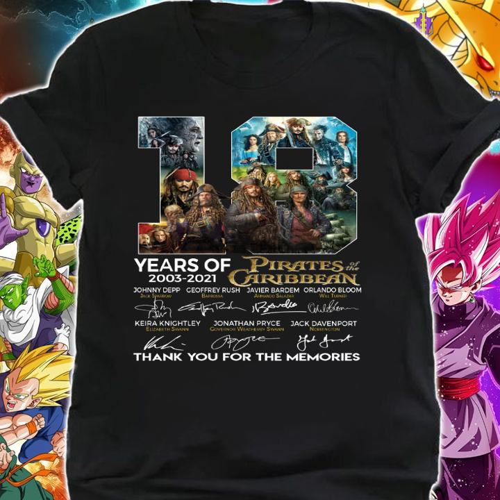 18 Years Of 2003-2021 Pirates Of The Caribbean Signatures t-shirt shirt