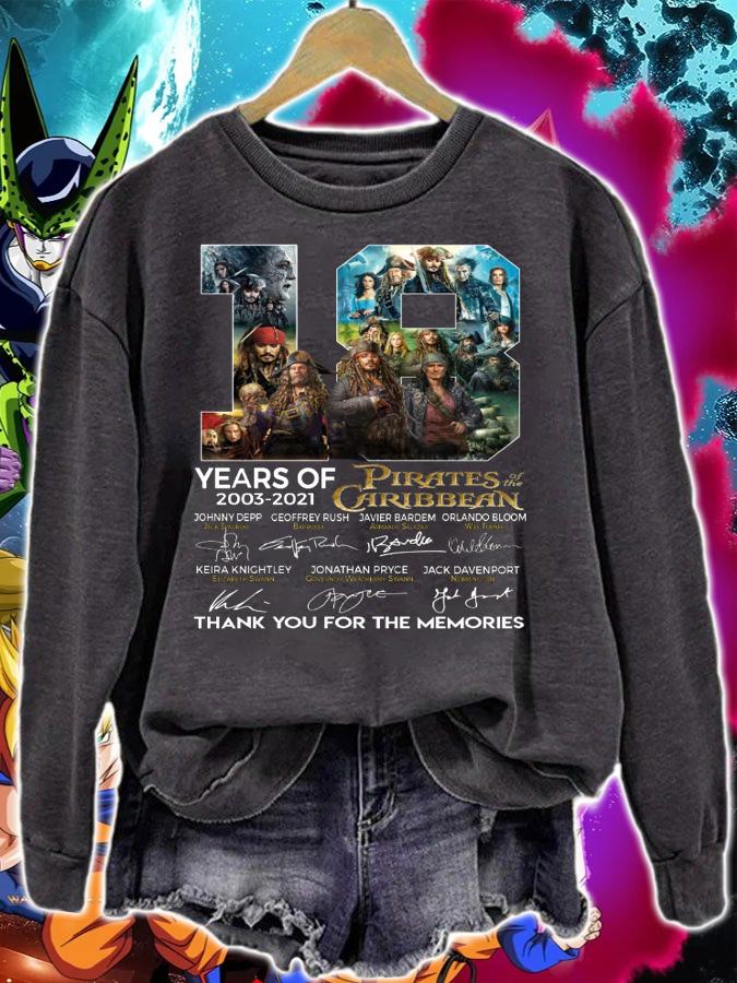 18 Years Of 2003-2021 Pirates Of The Caribbean Signatures t-shirt sweatshirt
