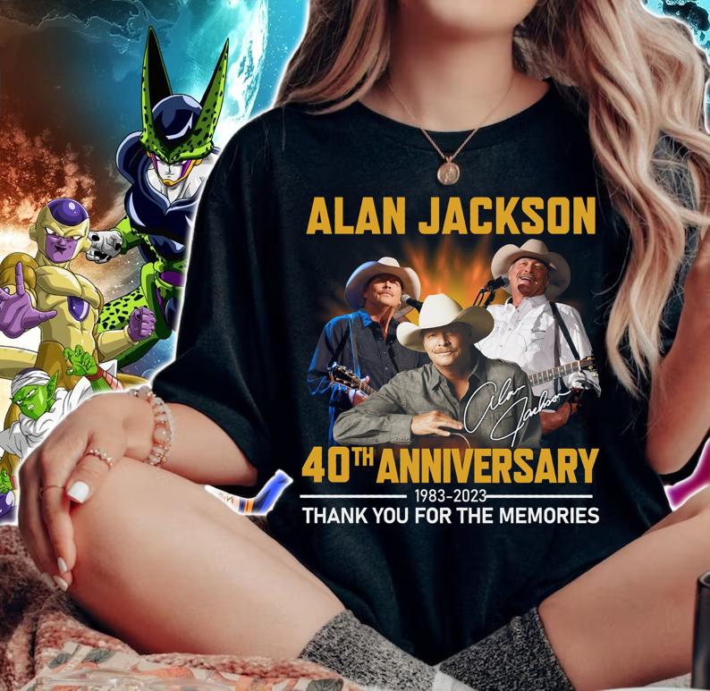 Alan Jackson 40th Anniversary 1983-2023 Thank You For The Memories t-shirt woman shirt