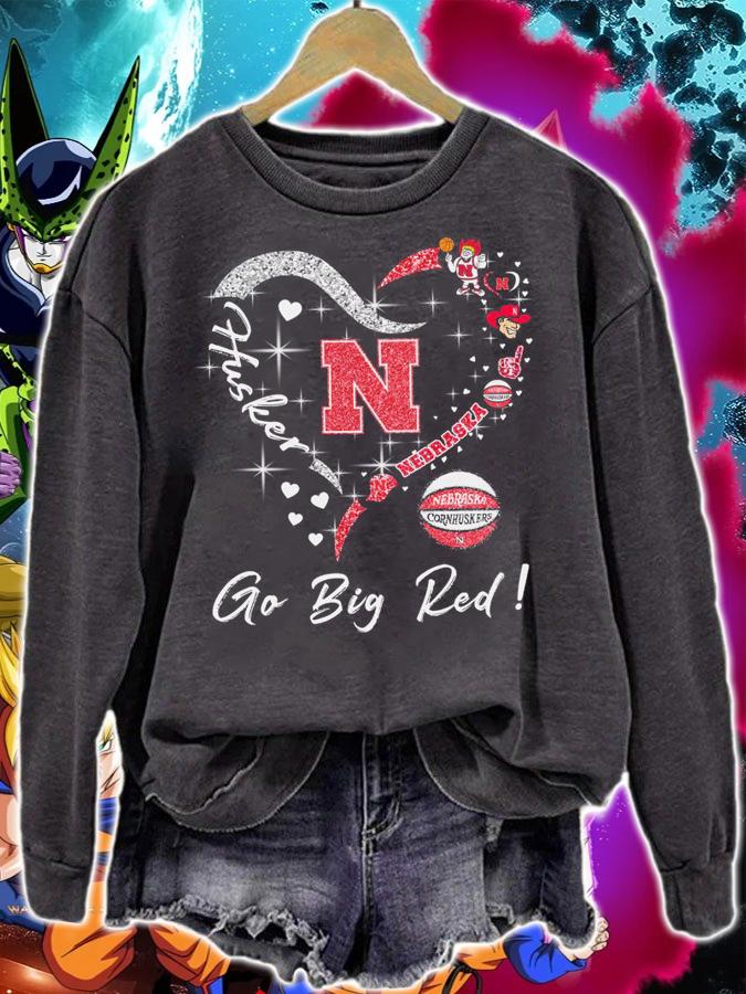 Heart Nebraska Cornhuskers Go Big Red Husker Football Lover t-shirt sweatshirt