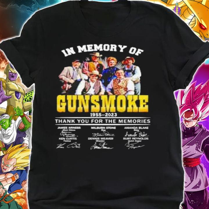 In Memory Of Gunsmoke 1955-2023 Thank You For The Memories Signatures t-shirt shirt