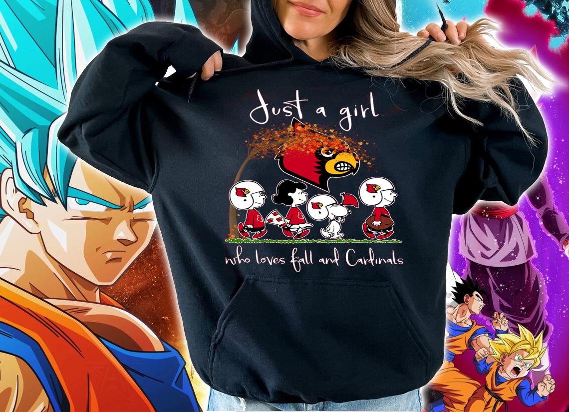 Louisville Cardinals Peanuts Snoopy Just A Girl Who Love Fall And Cardinals t-shirt hoodie