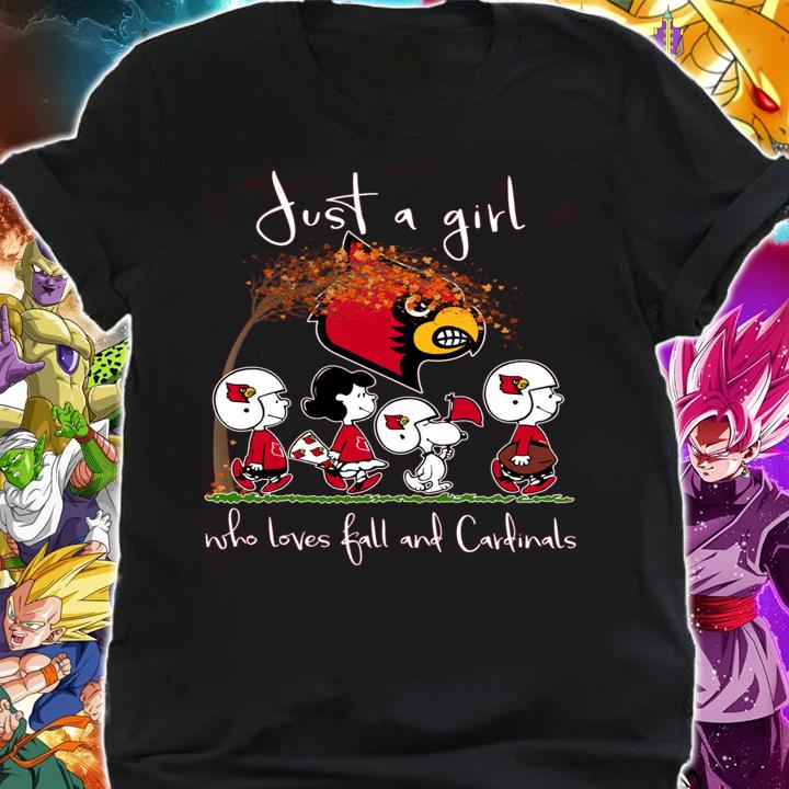 Louisville Cardinals Peanuts Snoopy Just A Girl Who Love Fall And Cardinals t-shirt shirt