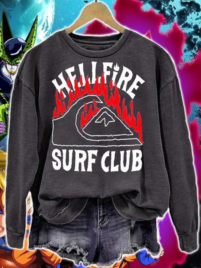 Stranger Things X Quiksilver Hell Fire Surf Club T-Shirt t-shirt sweatshirt