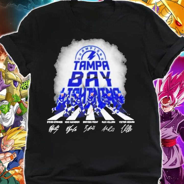 Tampa Bay Lightning Stamkos Kucherov Point Killorn And Hedman Abbey Road Champions Signatures T-Shirt t-shirt shirt