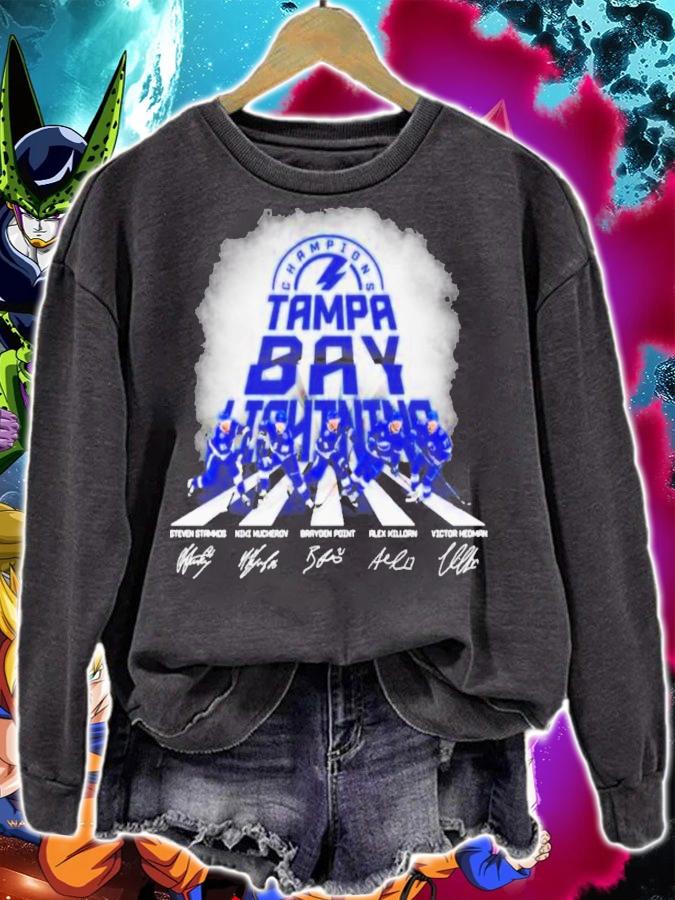 Tampa Bay Lightning Stamkos Kucherov Point Killorn And Hedman Abbey Road Champions Signatures T-Shirt t-shirt sweatshirt