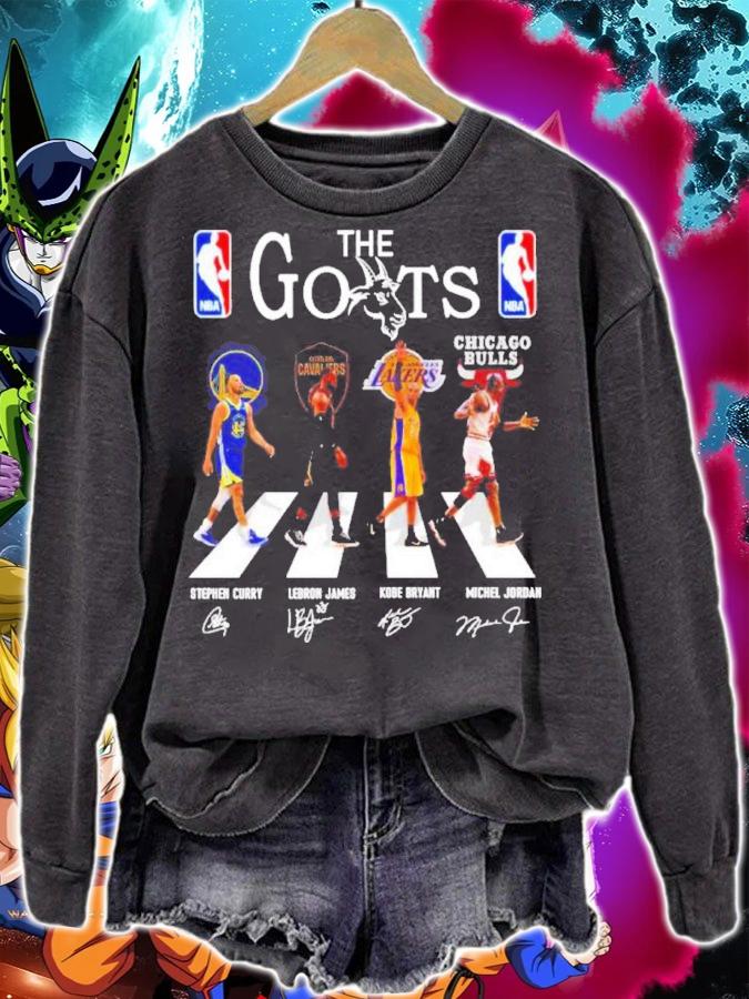 The Goats Abbey Road Stephen Curry Lebron James Kobe Bryant Michael Jordan Signatures Shirt t-shirt sweatshirt
