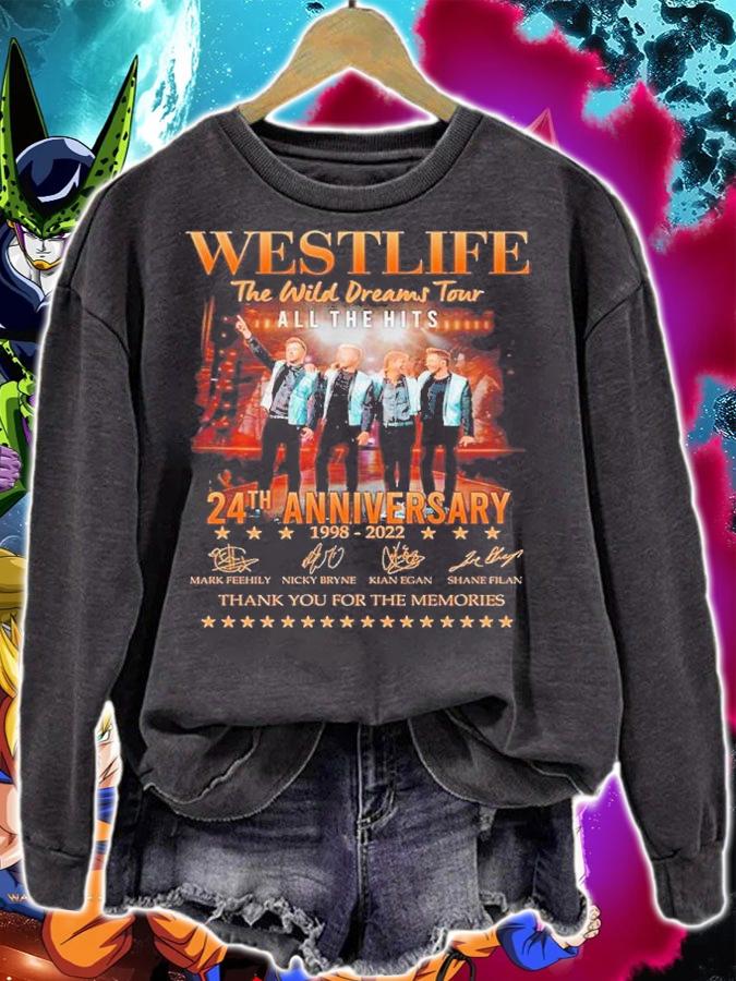 Westlife The Wild Dreams Tour All The Hits 24th Anniversary 1998-2022 Signatures Thank You For The Memories Shirt t-shirt sweatshirt